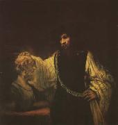 Aristotle Contemplating the Bust of Homer (mk08), REMBRANDT Harmenszoon van Rijn